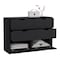 Tuhome Basilea 4 Drawers Dresser, 2 Cabinets, Black CLW8973 - alternate 2